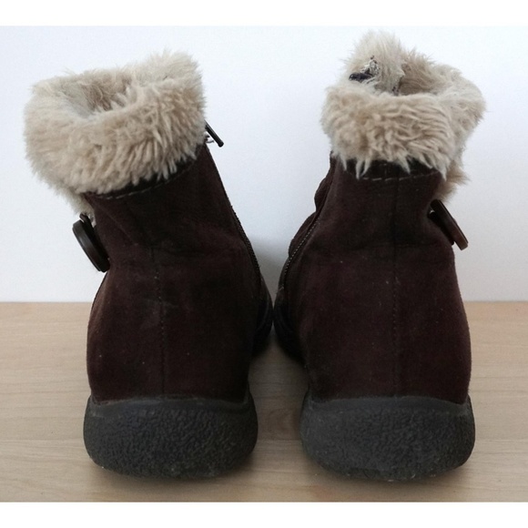 BARETRAPS Brown Suede Fur Trim Winter Boots - Picture 6 of 8